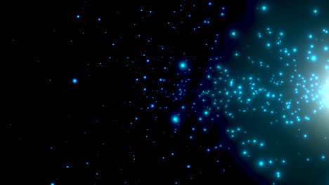 Movimiento-De-Partículas-Azules-Y-Estrellas-En-La-Galaxia-1