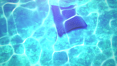 Closeup-stingray-in-underwater-world-with-summer-background