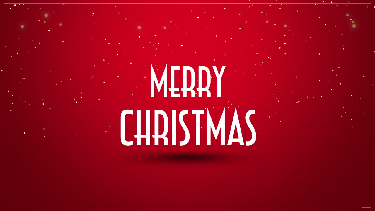 Premium stock video - Merry christmas text on red background 2