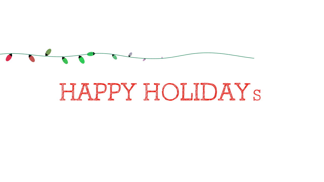 Premium stock video - Happy holidays text with colorful garland on ...