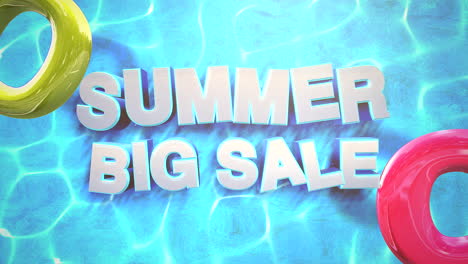Animated-closeup-text-Summer-Big-Sale-and-water-waves-in-pool