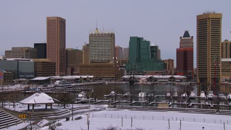 Snow-blankets-downtown-Baltimore-Maryland
