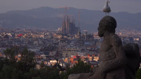 View-across-Barcelona-Spain-with-statue-foreground