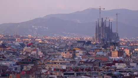 The-distant-skyline-of-Barcelona-Spain-with-Sagrada-Familia-distant-1