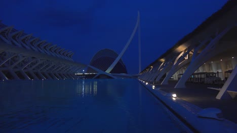 Futuristic-architecture-of-Valencia-Spain-at-night