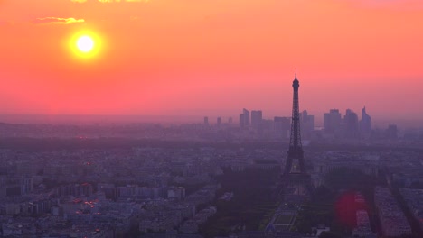 Gorgeous-high-angle-view-of-the-Eiffel-Tower-and-Paris-at-sunset-2