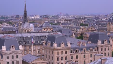 High-angle-view-over-the-rooftops-of-Paris