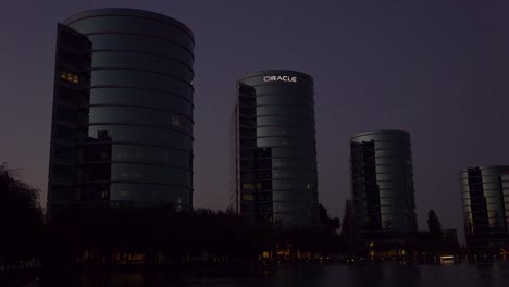 Establishing-shot-of-Oracle-Headquarters-in-Silicon-Valley-California-at-night