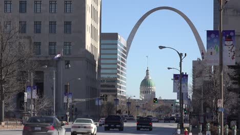 An-establishing-shot-of-downtown-St-Louis-Missouri-with-the-Gateway-Arch-in-distance-6