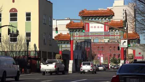 An-establishing-shot-of-Chinatown-in-downtown-Portland-Oregon