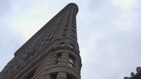 A-low-angle-time-lapse-shot-of-the-Flatiron-Building-in-Manhattan-New-York-City