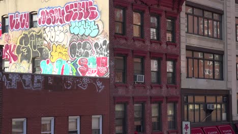 Graffitti-art-appears-on-the-side-of-a-building-in-New-York-City