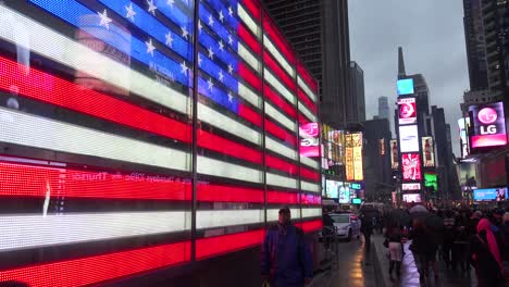 A-neón-American-flag-in-Times-Square-New-York-City