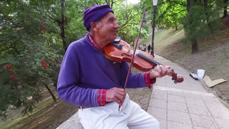 A-colorful-old-gypsy-man-plays-the-violin-in-a-park-in-Budapest-Hungary-1