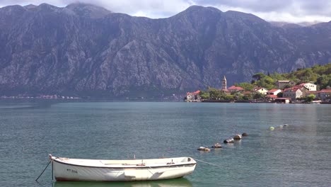 A-rowboat-on-the-shores-of-Boka-Bay-Montenegro-1