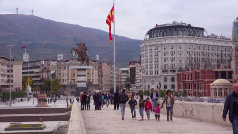 Ostentatious-Soviet-style-statues-dominate-the-central-downtown-skyline-in-Skopje-Macedonia-1