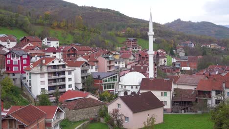 Establishing-shot-of-a-small-village-in-Kosovo-with-mosque-3