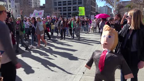 A-huge-protest-against-the-presidency-of-Donald-Trump-in-downtown-Los-Angeles-with-inflatable-Trump-dolls