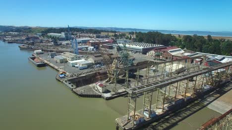 Aerial-over-an-old-abandoned-shipyard-at-Mare-Island-California-1
