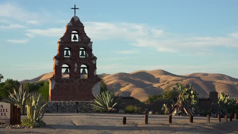 Beautiful-old-California-mission-architecture-at-Mission-San-Miguel-at-sunset