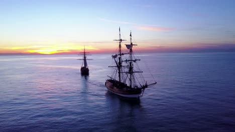 Spectacular-aerial-of-two-tall-sailing-ships-on-the-open-ocean-4