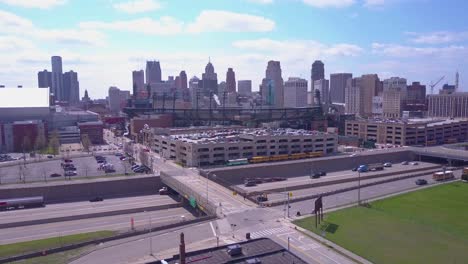 Aerial-shot-of-downtown-Detroit-Michigan-with-GM-tower-and-Ford-Field