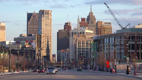 Nice-shot-looking-down-a-broad-boulevard-at-downtown-Detroit-Michigan