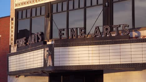 An-empty-movie-theater-marquis-at-the-closed-Fine-Arts-theater-in-Detroit