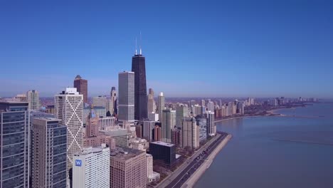 High-angle-aerial-of-downtown-Chicago-Illinois-3