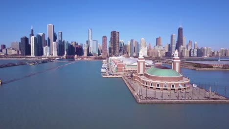 A-beautiful-daytime-aerial-around-Navy-Pier-in-Chicago