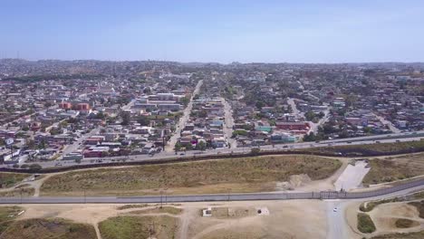 High-aerial-over-the-border-wall-fence-separating-the-US-from-Mexico-and-San-Diego-from-Tijuana-2