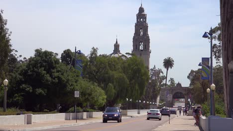 A-street-in-San-Diego-with-old-Spanish-architecture