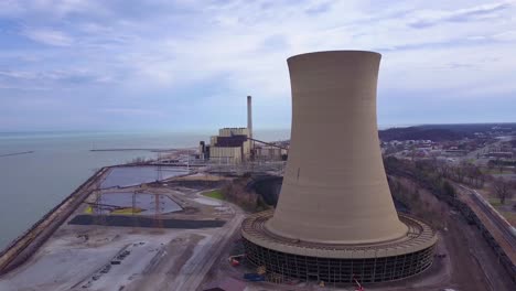 Good-aerial-over-a-nuclear-power-plant-on-Lake-Michigan-5