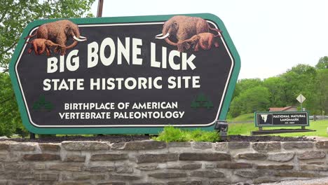 A-sign-indicates-the-entrance-to-Big-Bone-Lick-state-park-in-Kentucky