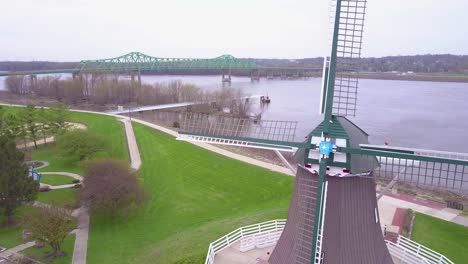 Aerial-over-a-Dutch-windmill-in-Fulton-Illinois-along-the-Mississippi-River-1