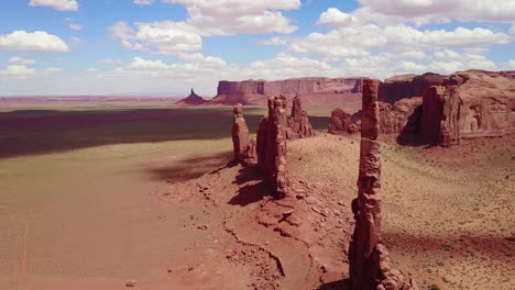 Beautiful-inspiring-aerial-over-spires-and-rock-formations-in-Monument-Valley-Utah-4
