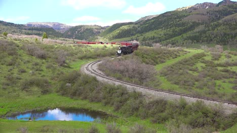 The-Cumbres-and-Toltec-steam-train-moves-through-Colorado-Mounatins-near-Chama-New-Mexico