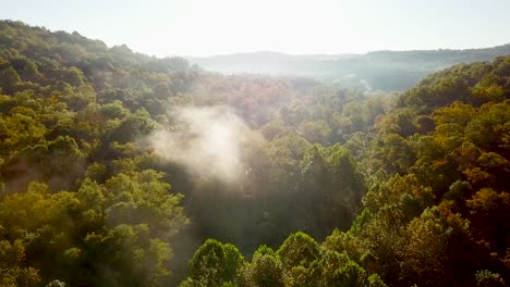 Beautiful-early-morning-aerial-of-fog-in-Appalachia-West-Virginia-2