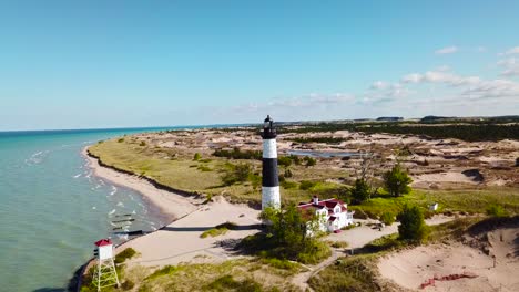 Aerial-over-the-Big-Sable-Point-Lighthouse-on-Lake-Michigan-1
