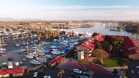 Aerial-over-suburban-Southern-California-sprawl-harbor-and-condos-near-Ventura-California