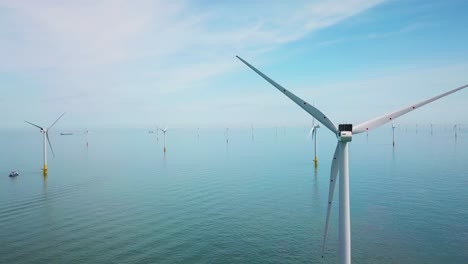 Remarkable-drone-aerial-over-windmills-and-turbines-in-the-ocean-off-the-coast-of-England-1
