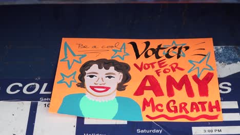 A-Volunteer-Mails-Homemade-Voter-Registration-Voting-Reminder-Postcards-Cards-For-Amy-Mcgrath-Prior-To-The-2020-Elections