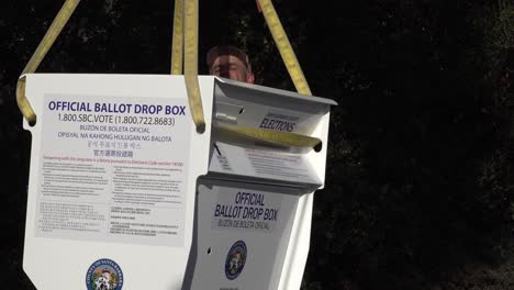 Secure-Ballot-Drop-Boxes-Drop-Off-Box-Is-Moved-Into-Position-By-Workers-In-Santa-Barbara-California-Prior-To-Us-Presidential-Elections-4