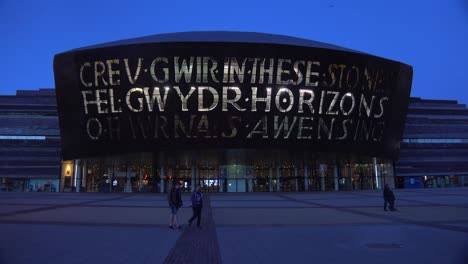 Good-establishing-shot-of-the-Millennium-Center-in-Cardiff-Wales-2