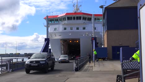 Cars-emerge-from-a-ferry-boat-at-Stromness-Orkney-Islands-Scotland