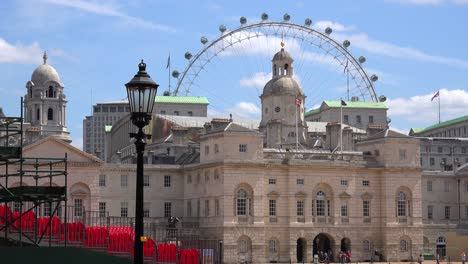 The-Horse-Guards-Palace-in-London-with-London-Eye-background