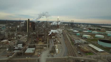 Excellent-aerial-over-huge-industrial-oil-refinery-1