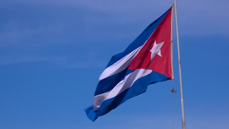 The-flag-of-Cuba-flies-in-the-sky