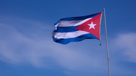 The-flag-of-Cuba-flies-in-the-sky-1