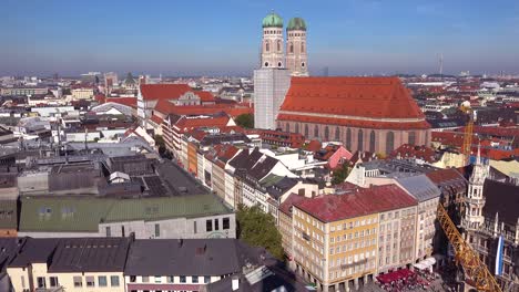 High-angle-classic-establishing-shot-of-Munich-Germany
